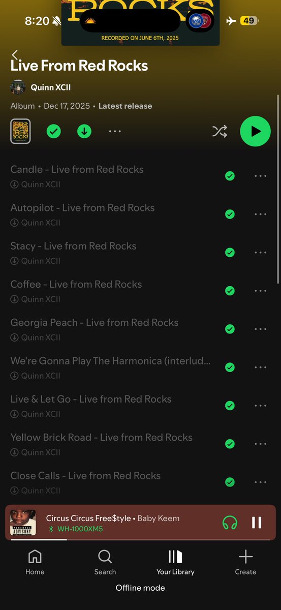 redoctane0217's tweet photo. Ok @Spotify wdym these are “downloaded” I was so ready for my flight just to find out I can’t listen to anything I wanted to https://t.co/NHat3YoGhF