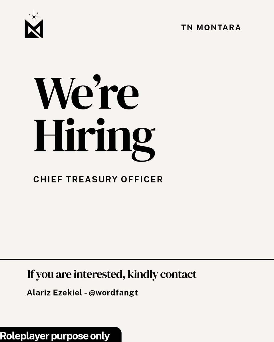 𝗥𝗘𝗣𝗢𝗦𝗧 𝗔𝗣𝗣𝗥𝗘𝗖𝗜𝗔𝗧𝗘𝗗

𝑶𝒏𝒆 𝒔𝒑𝒐𝒕 𝒄𝒖𝒓𝒓𝒆𝒏𝒕𝒍𝒚 𝒐𝒑𝒆𝒏 at <a href="/TNMONTARA/">TN. MONTARA</a>
𝑱𝒐𝒊𝒏 𝒖𝒔 and grow with the team.
DM me for details.