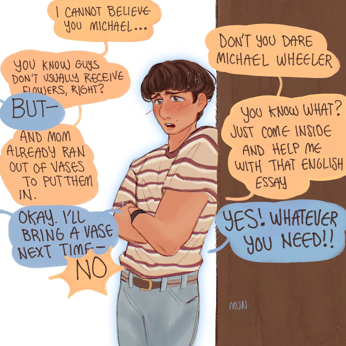 Part one of Mike trying to earn Will’s forgiveness: puppy face, flowers and homework [1/?] #hellcali