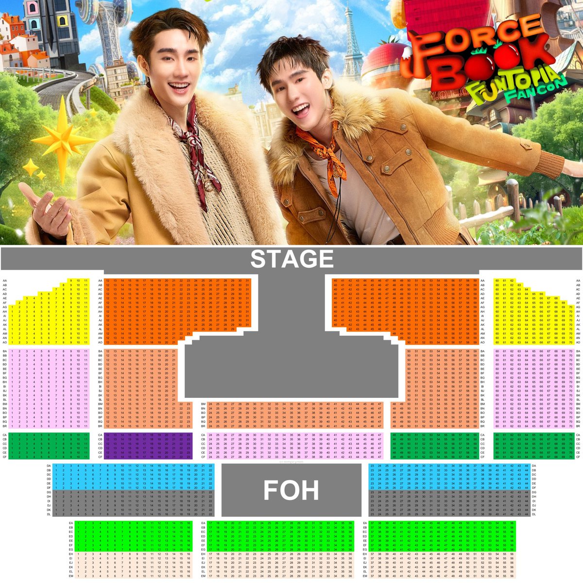 ผัง ทุกโซนแบบมีเลขที่นั่งค่ะ

#ForceBookFancon