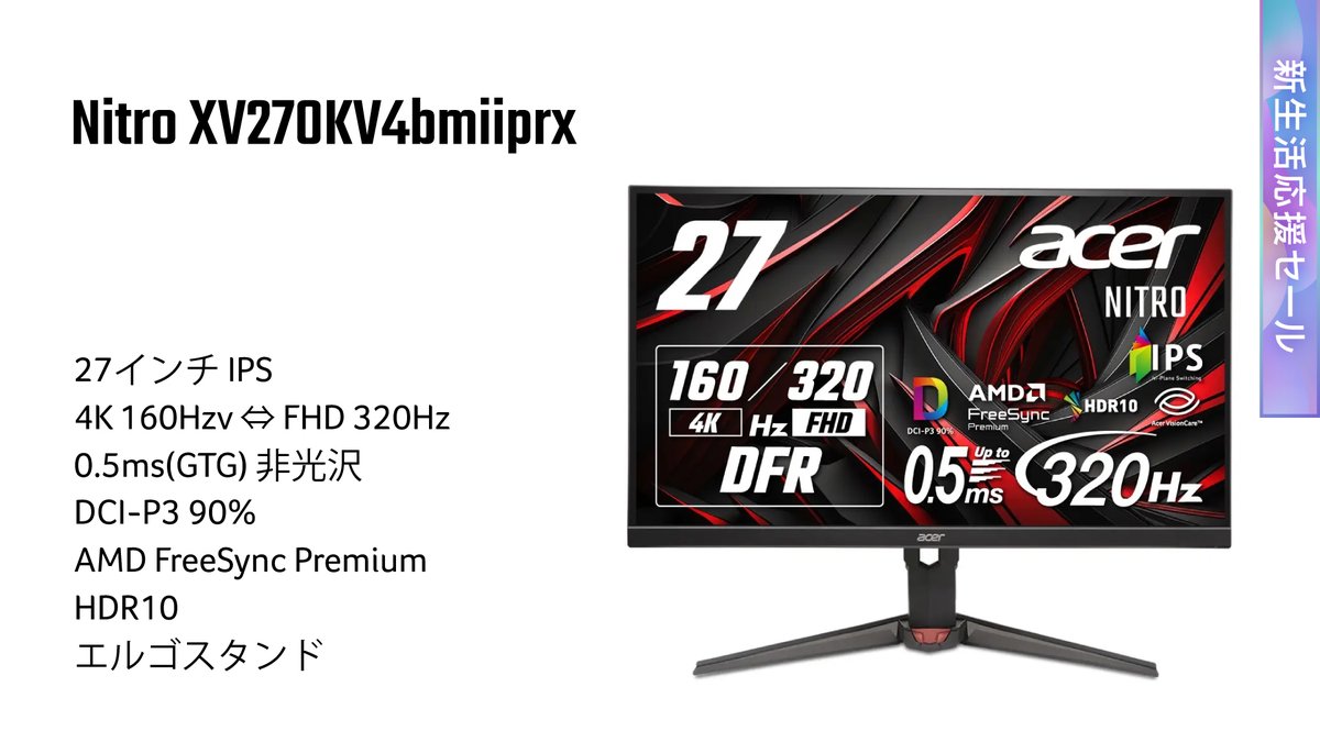 4K 160Hz ⇄ FHD 320Hz 両方、選べる。 この価格、 ちょっとおかしい