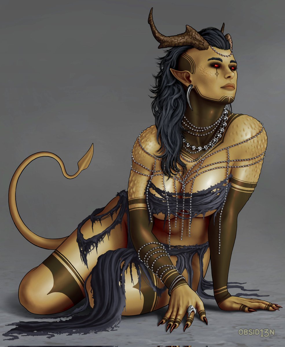 OBSID13N's tweet photo. Tiefling Barbarian OC https://t.co/RrrHkORF7Z