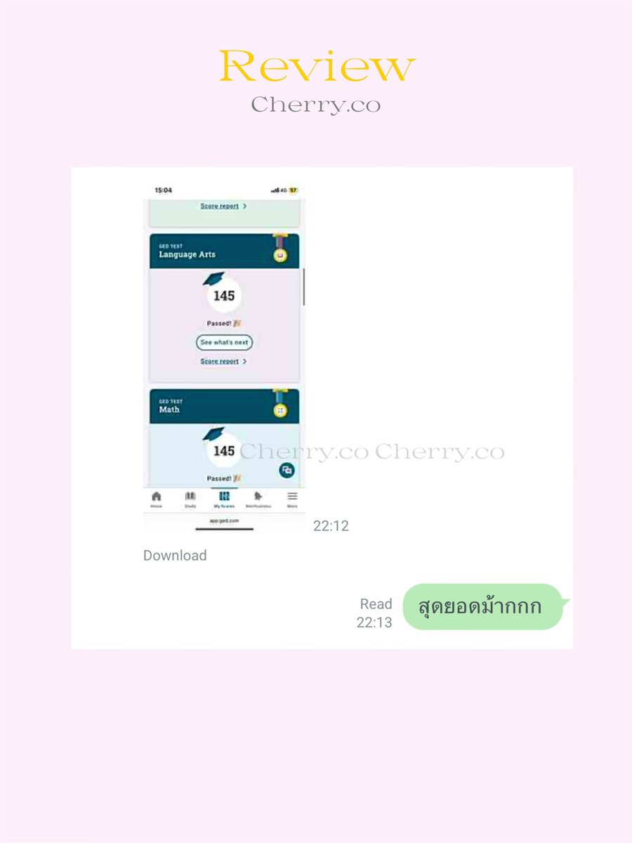 Pass Rla leaw kaaa🥳

#รีวิวgedcherry #สอบged #สอบเทียบGED