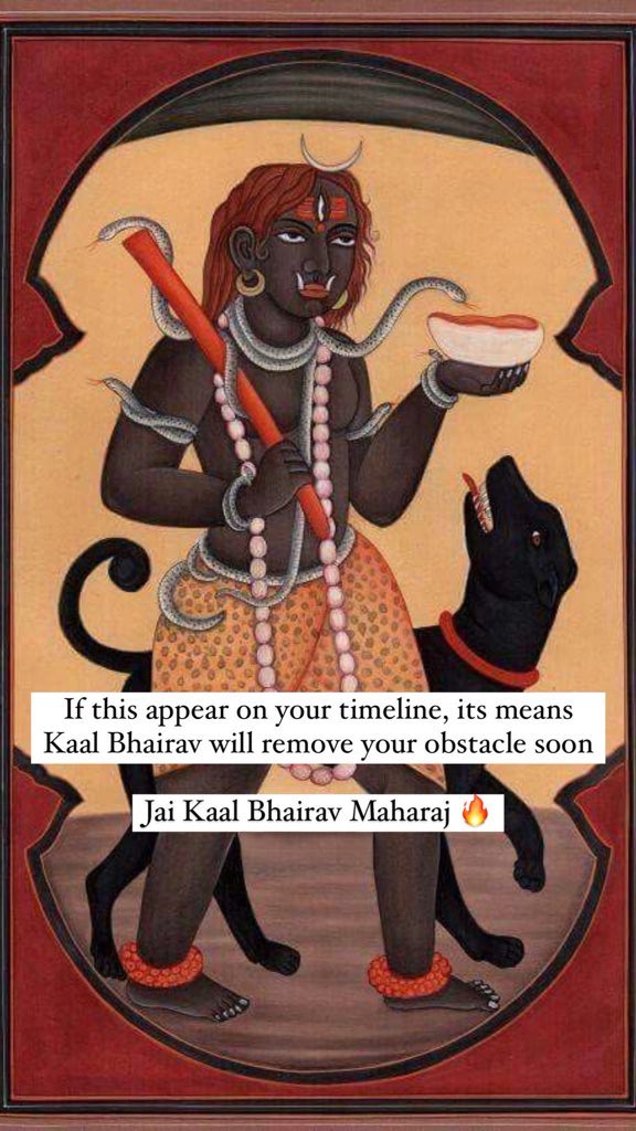 aditi9870's tweet photo. If this appear on your timeline,it means Kaal Bhairav will remove your obstacle soon. https://t.co/QcVjDjOW4K