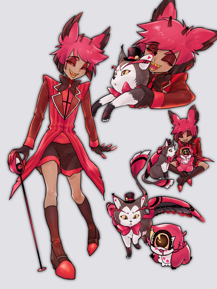 Pain__99__'s tweet photo. 兒童、寵物、嬰兒，還有友善的阿姨
#HazbinHotel #radiotrio #radiorose https://t.co/1FuVCquVrb