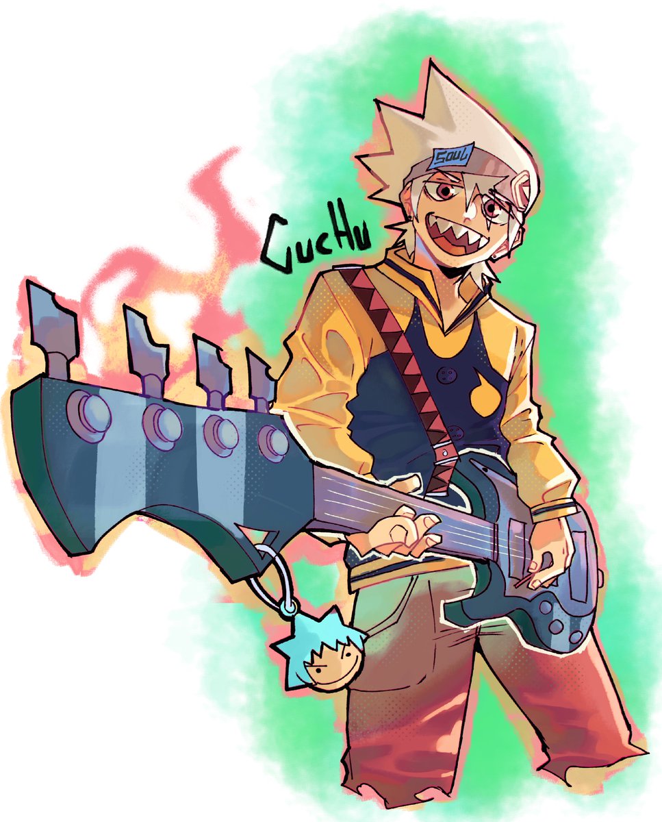 I see that you really like the drawing of Soul and Maka that I made. Here is my part separately in case you would like to see it in its entirety. Thank you very much for your support.😭😭😭

#souleater #fanart #CLIPSTUDIOPAINT #guitar