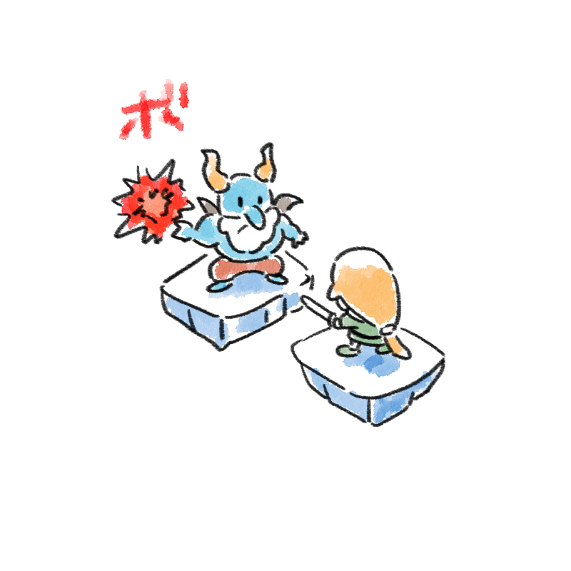 一対一なんて聞いてない
＃イラスト　＃ポポロクロイス物語