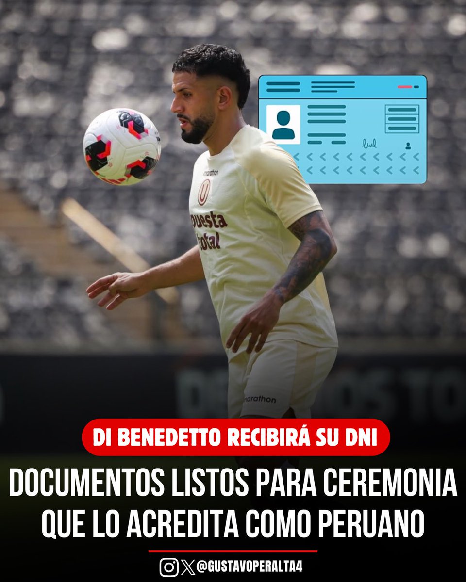 Confirmado: Matías Di Benedetto recibirá su DNI. Autoridades ya formalizan la documentación para ceremonia y entrega de documento que lo acredita como peruano. Pronto se hará oficial todo. Lo mismo sucederá con Jarlin Quintero y Gonzalo Rizzo de Los Chankas.