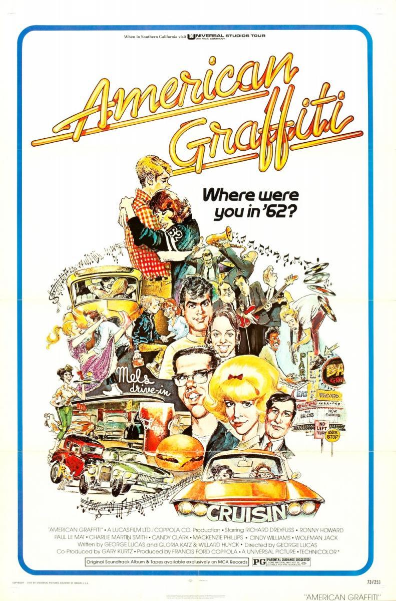 #americangraffiti Delicioso retrato de la juventud americana de principios de los 60. Elegante, visualmente maravilloso, canciones que te sonarán, y situaciones dónde se mezcla la inocencia y la rebeldía. Un viaje al pasado, lleno de color.4/5.