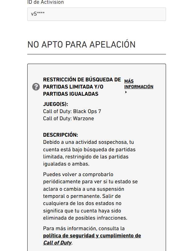 This way it's impossible for a small streamer to grow, 3 shadow bans in 3 weeks, I'm close to being verified on Twitch but at this rate it's impossible to stream. I don't know what to do, I can't play for 2 days in a row, please I need help. <a href="/ATVIAssist/">Activision Support</a> <a href="/Activision/">Activision</a> <a href="/CallofDutyES/">Call of Duty España</a>