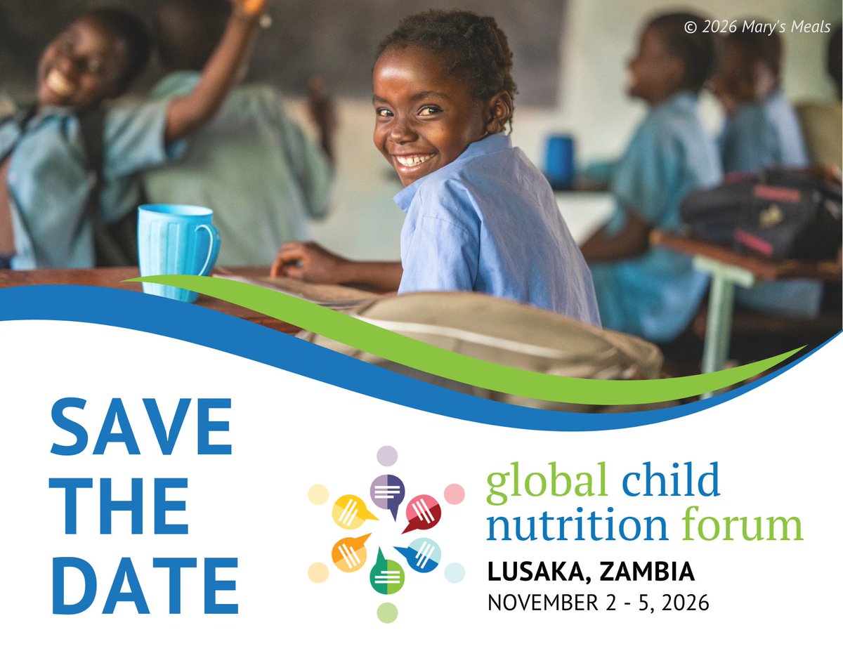 GCNFoundation's tweet photo. We’re honored that the Government of Zambia — co-host of the 2026 Global Child Nutrition Forum — will share new Forum details during this weekend’s Africa Day of School Feeding (#ADSF)!

Join us this November in Lusaka, Zambia to drive progress and partnerships for #SchoolMeals. https://t.co/ETbZCccMAn