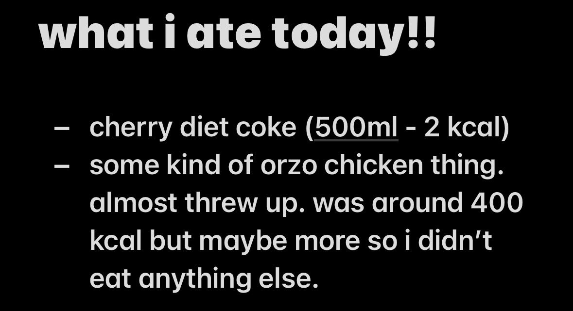 myflwr2008's tweet photo. wieiad!!
i can’t calorie count for dinner at my dads so i just try not to eat at all except for dinner when im there 🤕🤕 
(i am just posting these as a little diary for myself, but if you see this then welcome…🥹im gonna try post these everyday, with pictures next time!) https://t.co/kgMSjWSRWF