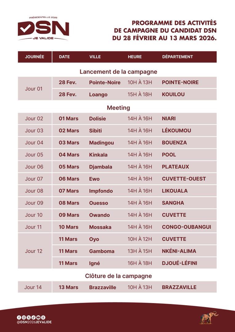 <a href="/ThMoungalla/">Thierry Moungalla</a> <a href="/RFIAfrique/">RFI Afrique</a> <a href="/ReutersAfrica/">Reuters Africa</a> <a href="/lsiafrica/">LSI AFRICA</a> <a href="/JTAtv5monde/">Le journal Afrique TV5MONDE</a> <a href="/MakossoAnatole/">Anatole Collinet Makosso</a> <a href="/ChristelSassou/">Denis Christel Sassou Nguesso</a> <a href="/SassouNGuesso_/">Denis Sassou-N'Guesso - Officiel</a> <a href="/voxcongo/">Vox Congo</a>