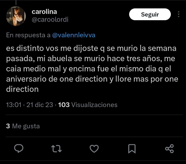 Carolina cuando se le murió la abuela:🥳🥳🥳🥳