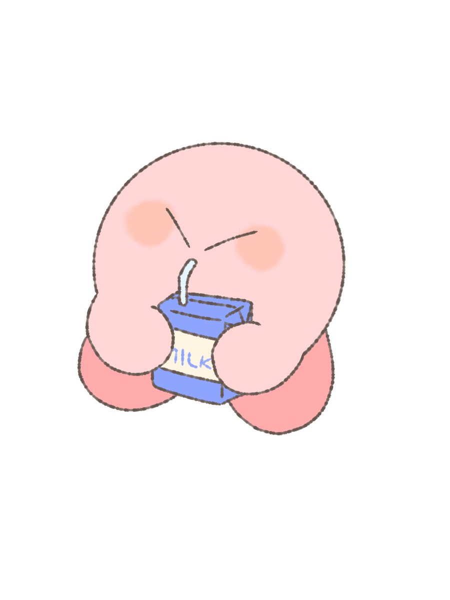 カルシウムチャージ🥛✨️
 #1日1低画質カービィ