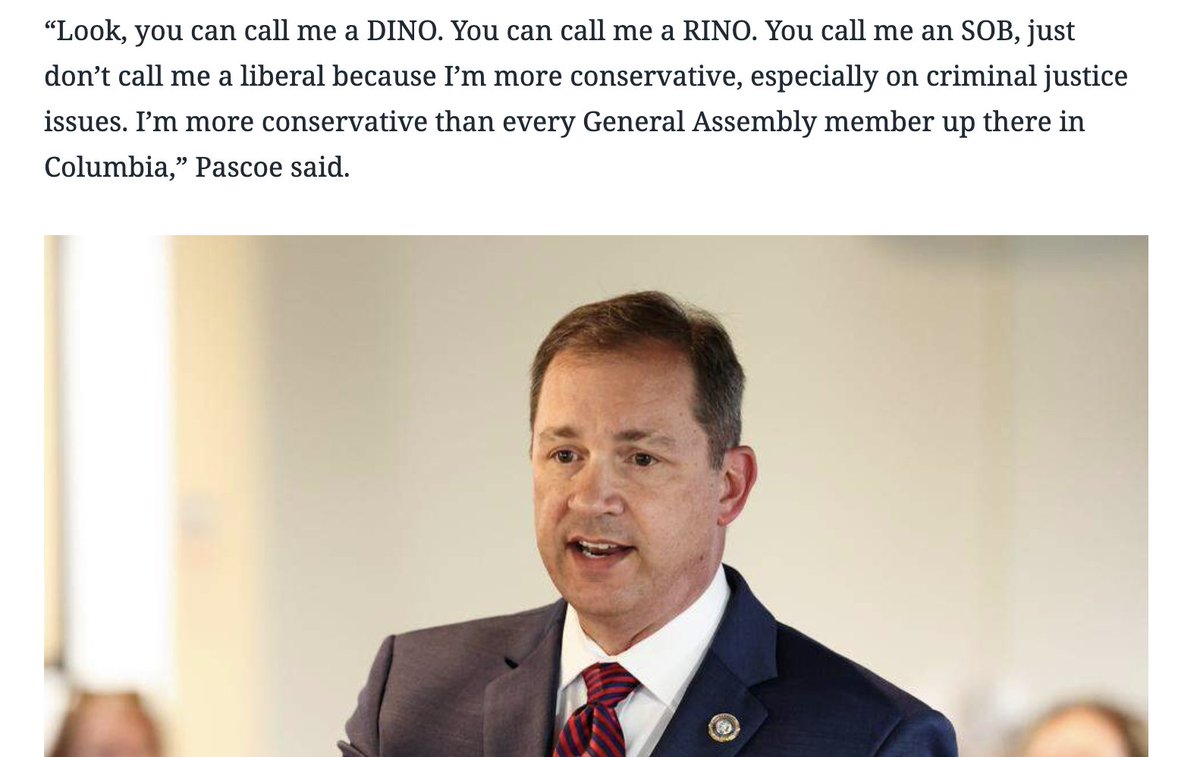 "You can call me a RINO. You call me an SOB, just don't call me a liberal because I'm more conservative, especially on criminal justice issues."

David Pascoe, June 30, 2025

He got the first part right.