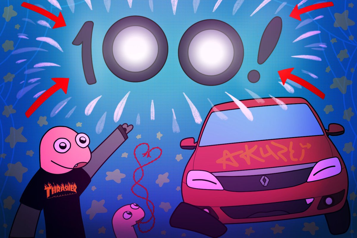 There are already 100 of you! Thank you all so much, I'm glad that so many people like my art ( ＾ω＾)