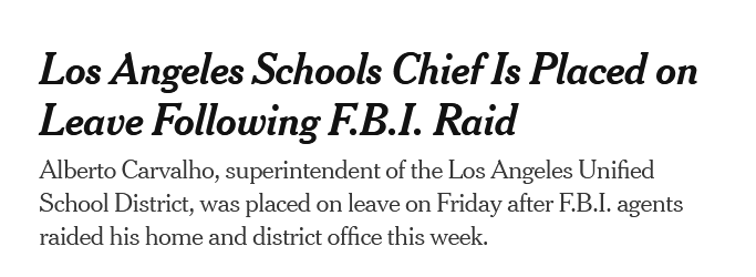 LAUSD Places Superintendent Carvalho on Leave After FBI R...