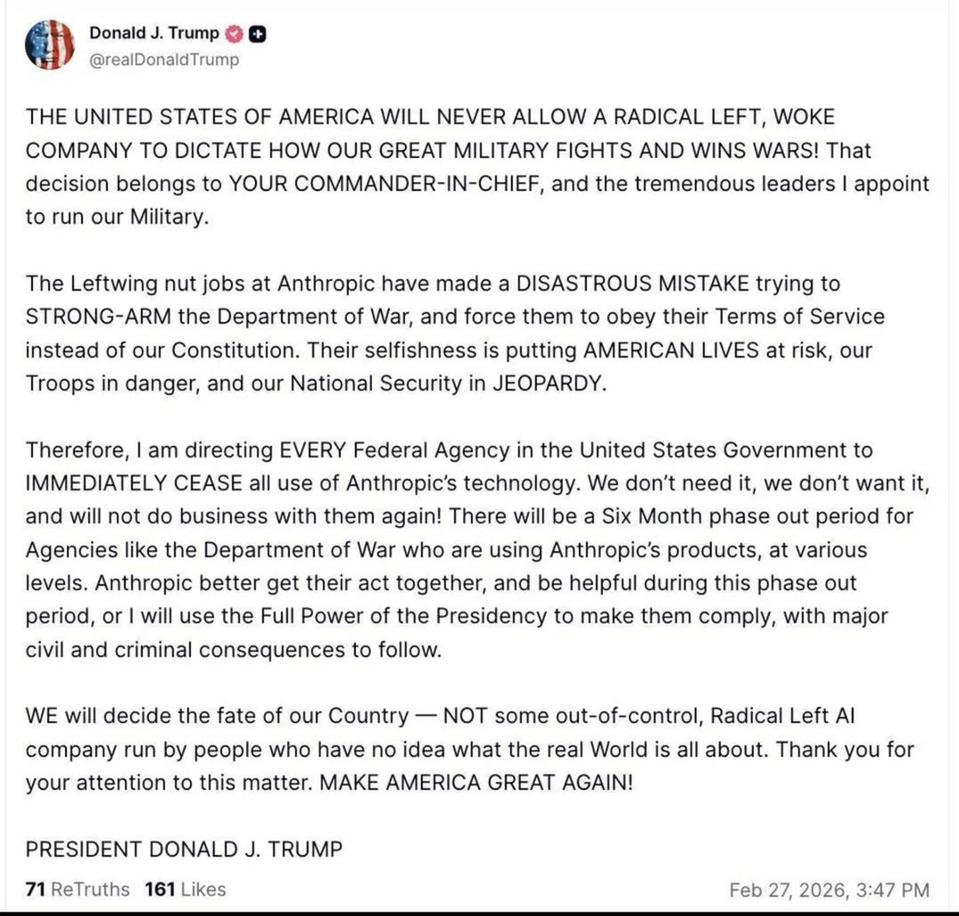 DericMendes's tweet photo. Not wanting AI to be used in mass surveillance of U.S. citizens or to autonomously kill is now far-left radicalism. Good to have it in writing. https://t.co/vy7viBfChh