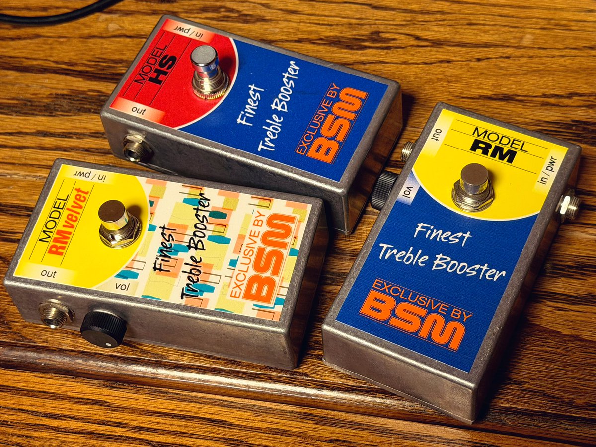 トレブルブースターの名機 BSM Treble Booster 3機種、お借りしておる