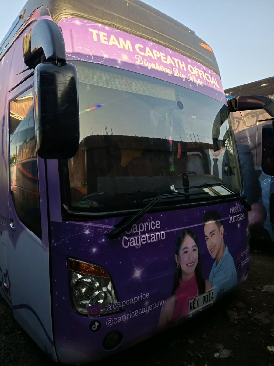 CapEathOfc's tweet photo. KAPITans, excited na ba kayo???
Here’s our CapEath Bus — babyahe na papuntang Big Night! 🚍✨
Let’s all pray for a smooth and safe journey later.

To all KAPITans, please wear purple and come find our bus to take photos 📸
Don’t forget to use our hashtag:

#CapEath4OURBigWinner 

HAPPY 4TH MONTHSARY KAPITANS💜✨

BBS CAPEATH