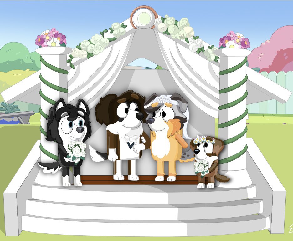 DaleHeeler's tweet photo. Wedding time!🐾

On this special day, these two dogs are getting married in true love❤️

An arttrade for @broodmonster177 

what do you think? This one took me almost a whole month to finish.

(Boba. Nora and Samie belongs to him) https://t.co/fTzTYLjQ6U