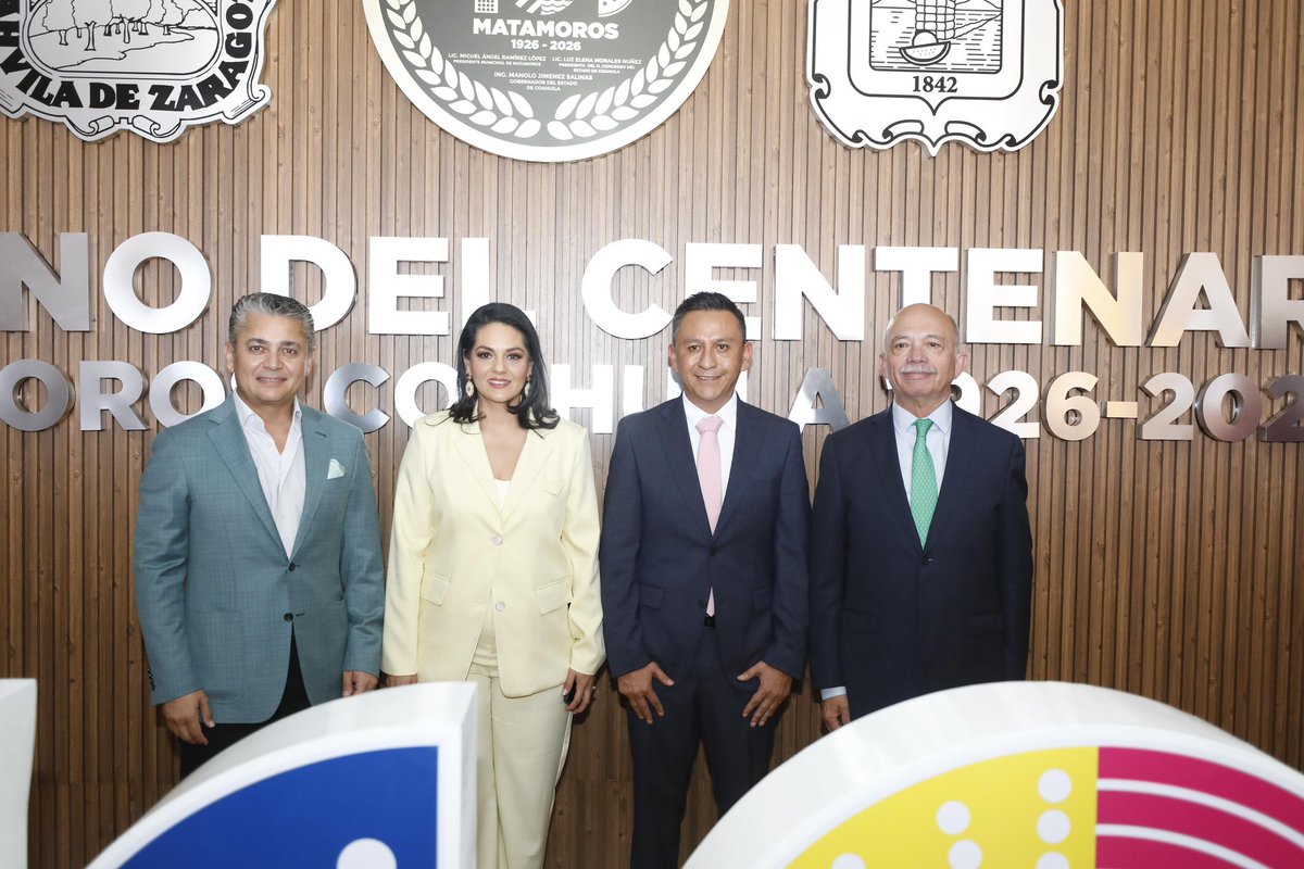 PJCoah's tweet photo. El Magistrado Presidente  @MiguelMery acompañó al Secretario de Gobierno @oscarpime,  a la Diputada @LuzMorales, Pdta. de la Junta de Gobierno del @CongresodeCoah y al Alcalde Miguel Ángel Ramírez López en la Sesión Solemne para conmemorar el 100º Aniversario de Matamoros. https://t.co/kn0VnIhmsH