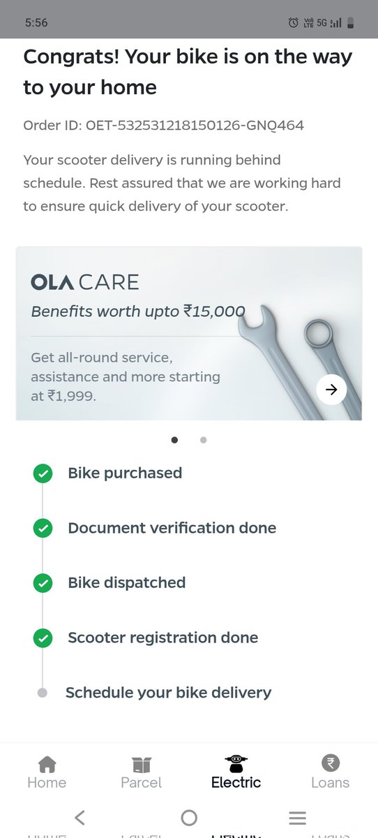 chinmaya_ind's tweet photo. @OlaElectric Kindly deliver my Bike https://t.co/su54B8S48d