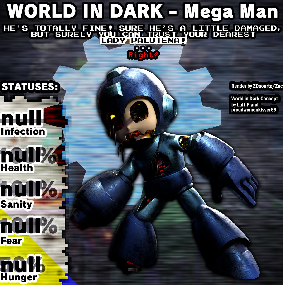 ZDooarteZiti's tweet photo. Based on his profile in the official #WorldInDark #InfectionAU storyline by by Luft-P and proudwomenkisser69, here's #MegaMan

If the light in his head doesn't make it obvious, I'm leaning into the theory that an infected(?) Luma is controlling him. It's a cool idea! https://t.co/aDei3mg177