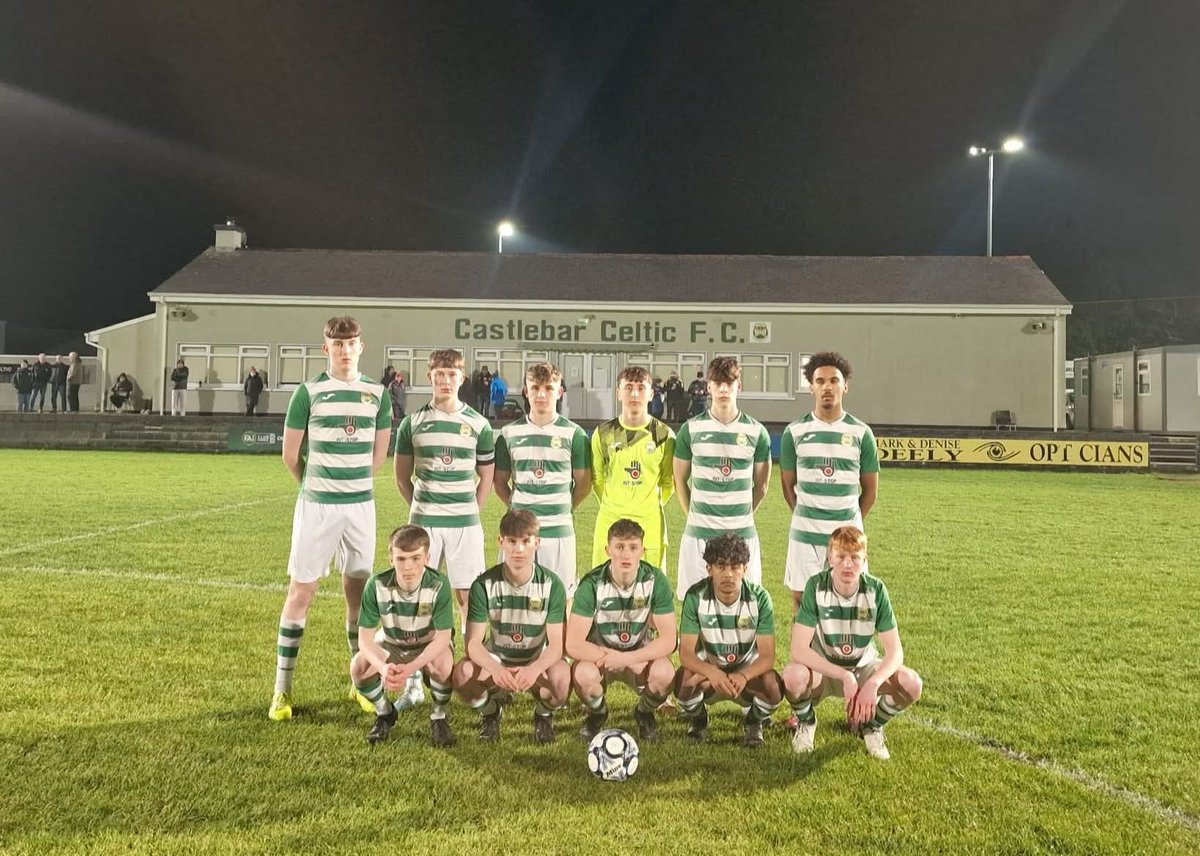 CelticCastlebar's tweet photo. Connacht Cup Final here we come ! 💚
Our U18s delivered a fantastic performance tonight, securing a 4–0 win over a determined Dunmore Town side. ⚽

Goals from Nathan Heneghan, Paddy Hope (2), and Sean Kilcawley sealed a well-earned victory for the team. https://t.co/cqXj81qw3X