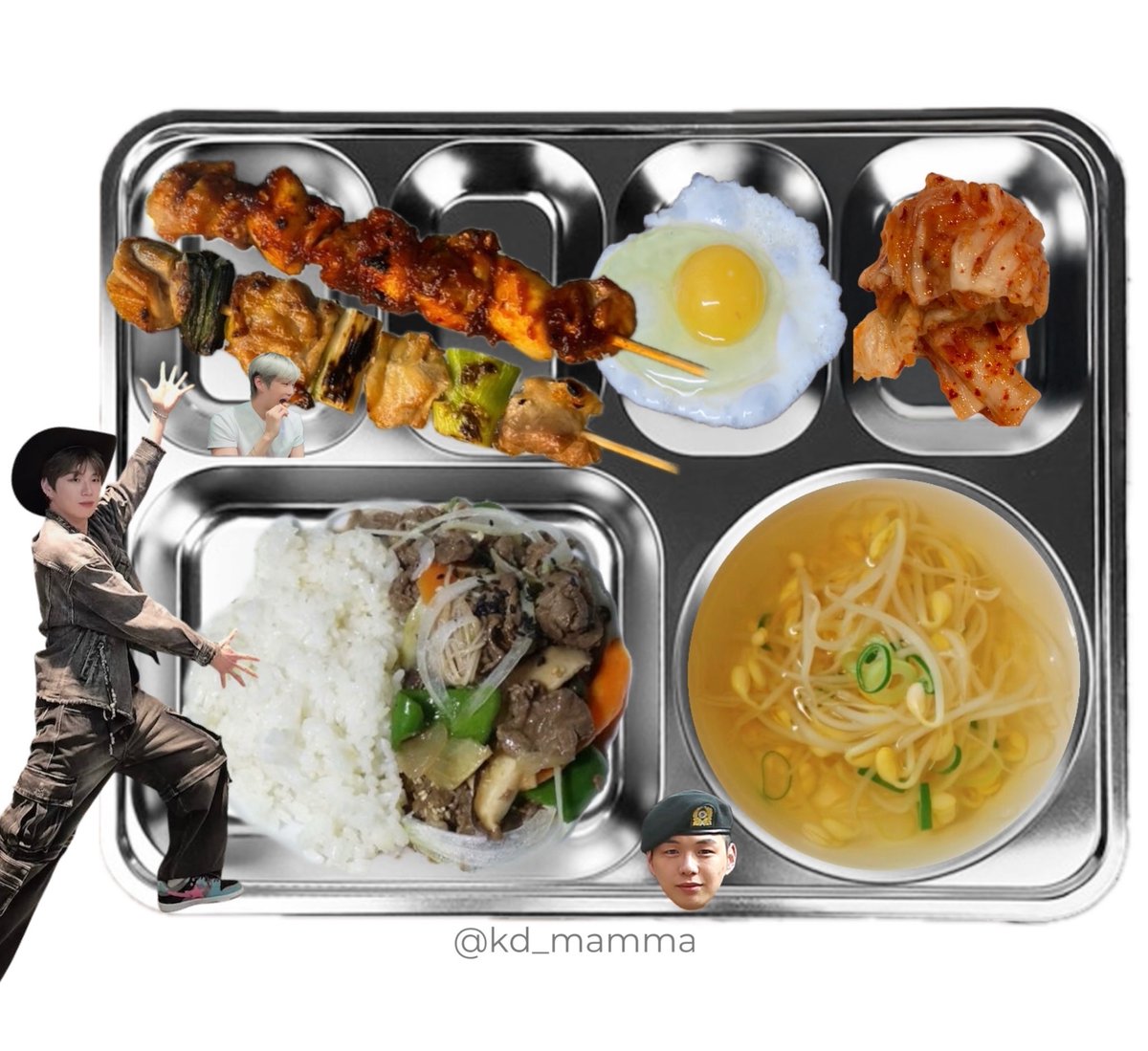 〔 2026년 2월 28일 석식 〕
쇠고기덮밥
콩나물국
닭꼬치
계란후라이
배추김치
   ᑎ__ᑎ      ᐱ__ᐱ     ᕱ__ᕱ
   (˶.•o•˶)    ( .•ω• )    ( .•⤚• )
ଘ(ა       )    (ა     ૮)｡   ( 🍡٩)੭