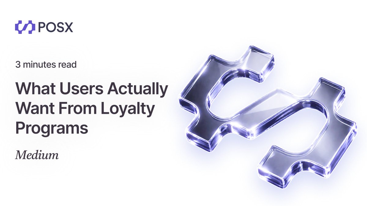 New on Medium ✍️

If you care about what’s next, this is a must-read.

Topic: What Users Actually Want From Loyalty Programs

👉Read More: medium.com/@posx/what-use…