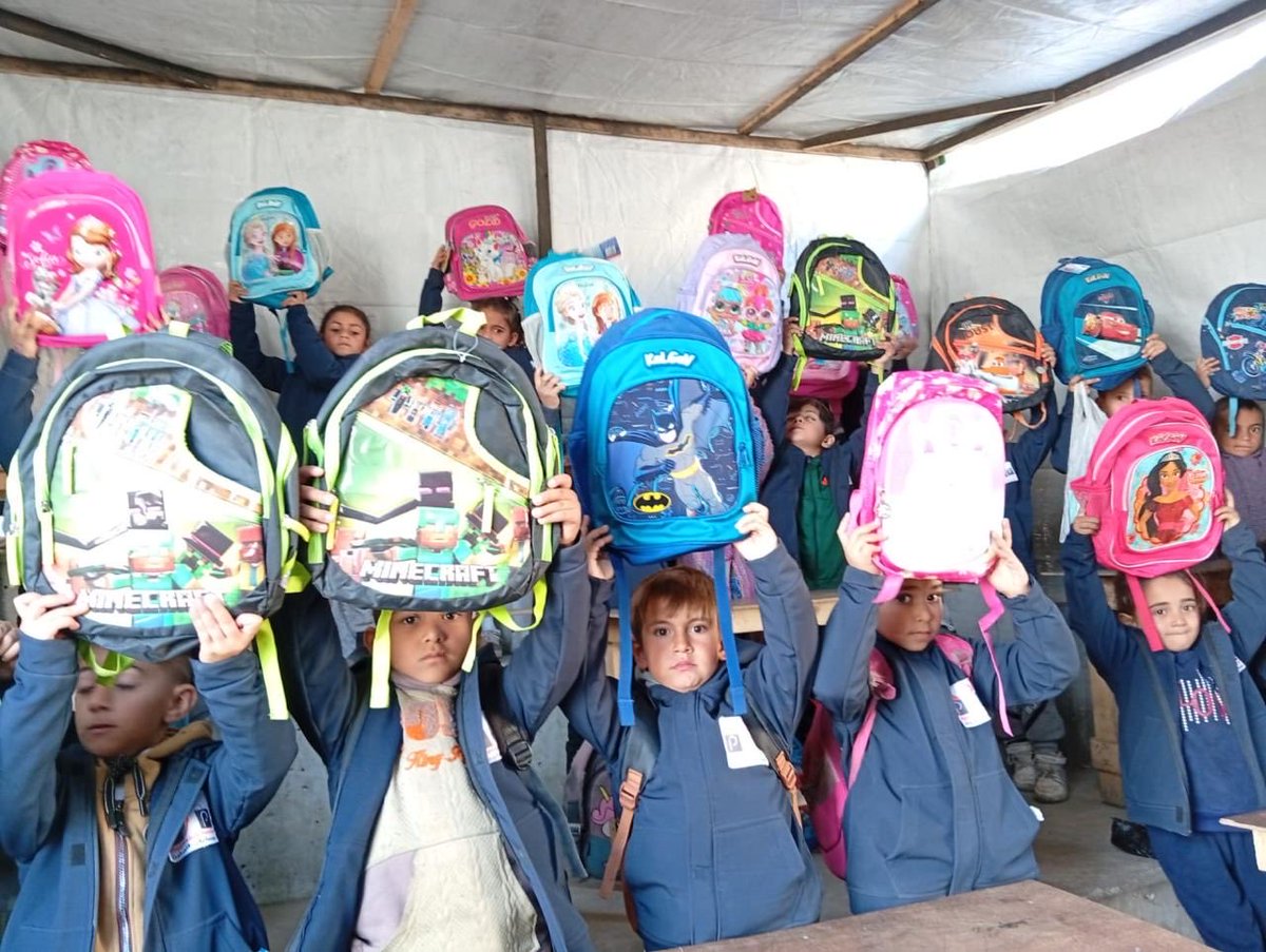 Play4Palestine's tweet photo. New backpacks for our students thanks to the UNDP! https://t.co/pX2VhaAxU9