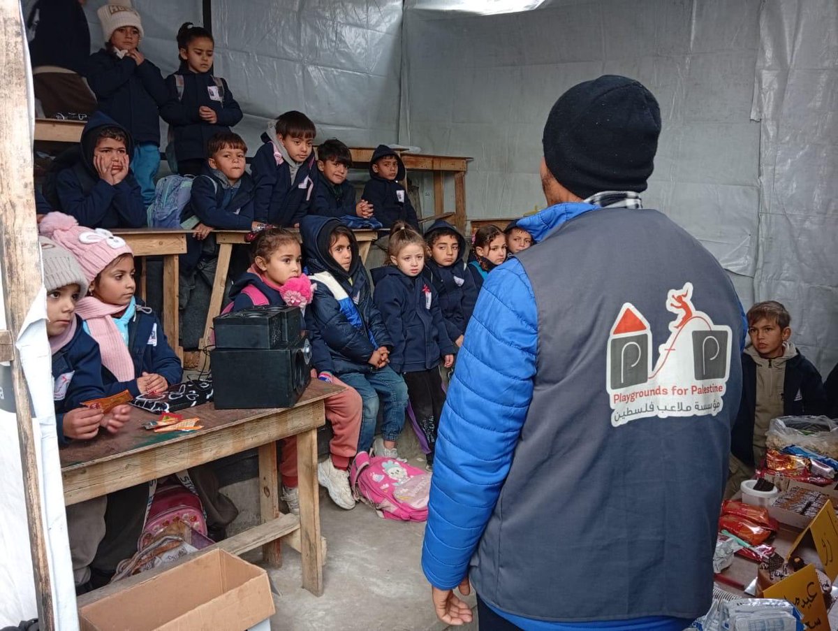 Play4Palestine's tweet photo. New backpacks for our students thanks to the UNDP! https://t.co/pX2VhaAxU9