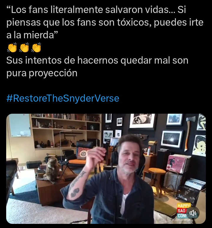 Contra todo y contra todos.
'You can go f*ck yourselves if that’s what you think.'
#RestoreTheSnyderVerse