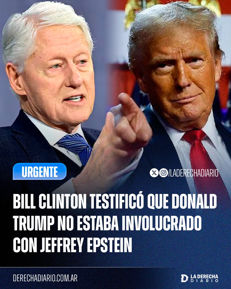 🚨🇺🇸 | SE TERMINÓ LA OPERETA DEMÓCRATA: El perverso expresidente Bill Clinton fue obligado a comparecer ante el Congreso de Estados Unidos para testificar acerca de su relación con Jeffrey Epstein, donde admitió que Donald Trump no tenía ninguna vinculación con el proxeneta