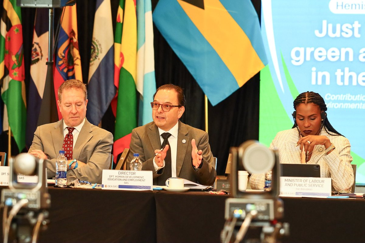 OAS_Development's tweet photo. Representatives from 28 countries are heading home with concrete roadmaps and strategies to lead Just Transitions in their own nations. #OASDevelopment will remain a partner throughout this process, providing guidance every step of the way. https://t.co/AZQf8RKBy3
