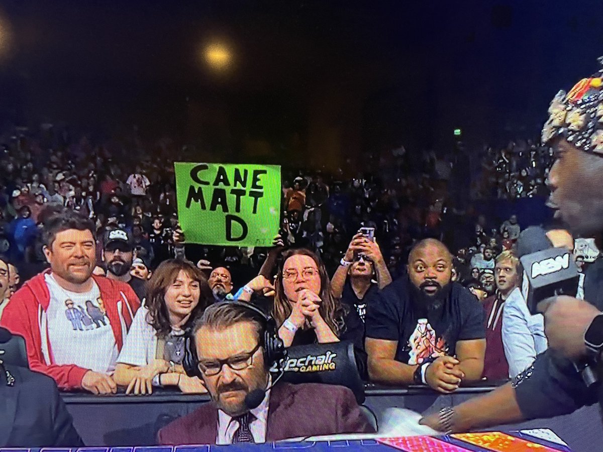 ⁦A better look at the Big, Beautiful Matt D sign. ⁦<a href="/AEW/">All Elite Wrestling</a>⁩