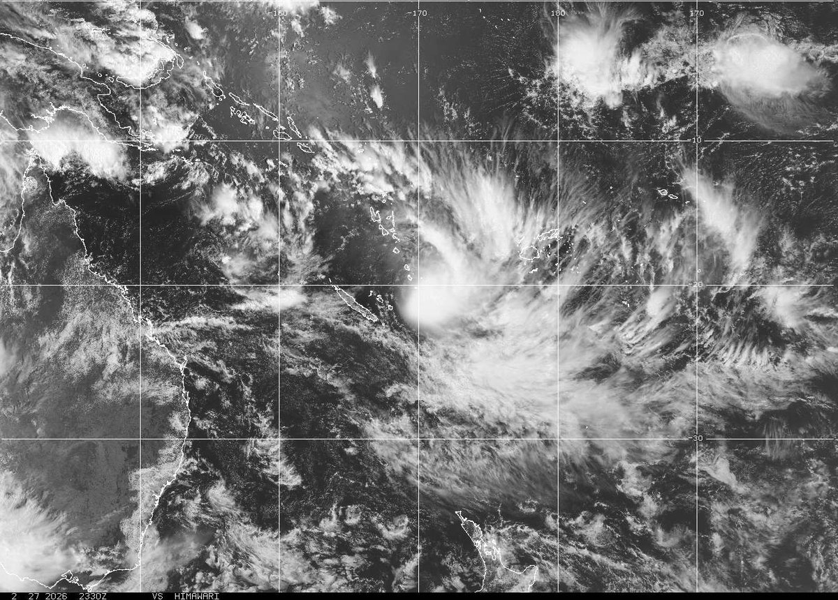 Tropical Cyclone 23P in the SW Pacific positions in a favorable environment for further strengthening over the next day or so though given its likely SE'ward track, intensification will be short lived. Contact WRI for more information and learn about our daily tropical summaries!