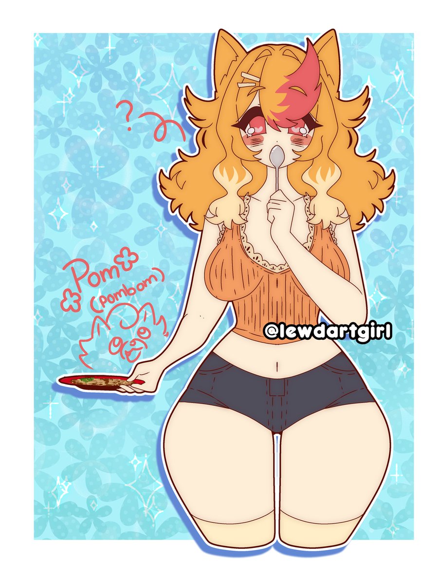 lewdartgirl's tweet image. my Gijinka oc base of Pombom #pombom #gijinka