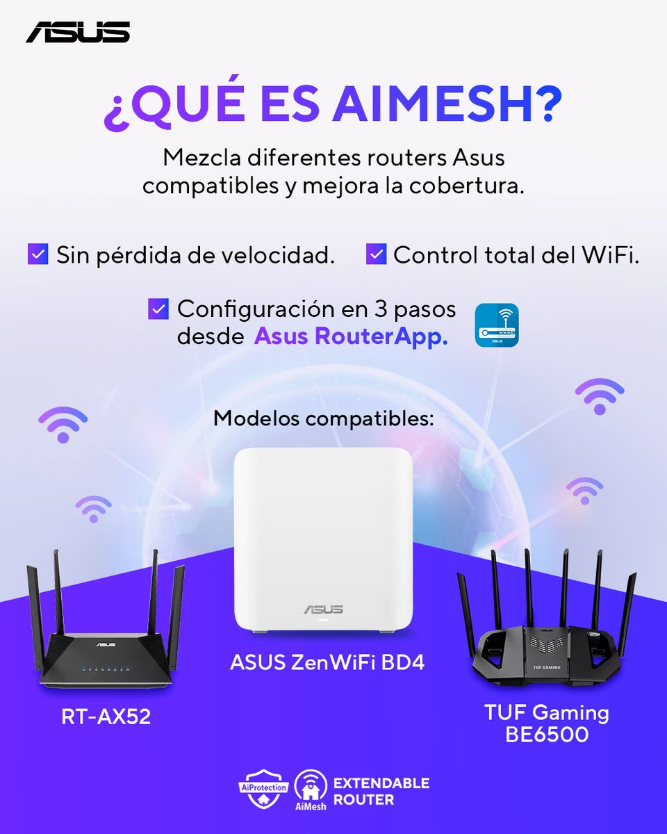 WiFi sin límites

Combina routers compatibles y crea una sola red potente sin perder velocidad.

Arma tu red AiMesh hoy: digitalife.com.mx/.../coleccion_…...

#ASUS #Router #AiMesh #Mesh #MeshRouter