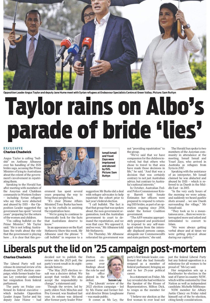 The Prime Minister has been accused of lying to the Australian people over the ISIS brides saga.
Opposition leader Angus Taylor says the Labor government needs to be transparent about if and how the government is helping the 34 women and children return home.