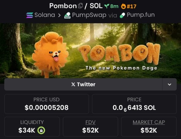forkedflicker's tweet image. Highlighted $Pombon at $52K Mcap in my alpha VIP's group 🔥👨‍🍳🚀. . .
⛓️Solana

CA: v8ic5ww8fy6ejkq4Cr5CVpYnstaXjMsRGJZSWn5SS1t

#pombon #solana #memecoin #alphacall
