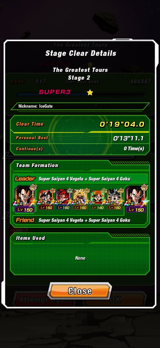 Sayo_Guess's tweet photo. @dokkan_global After like 40 tries the no item Jiren run is done. https://t.co/NEuj8e58Qo