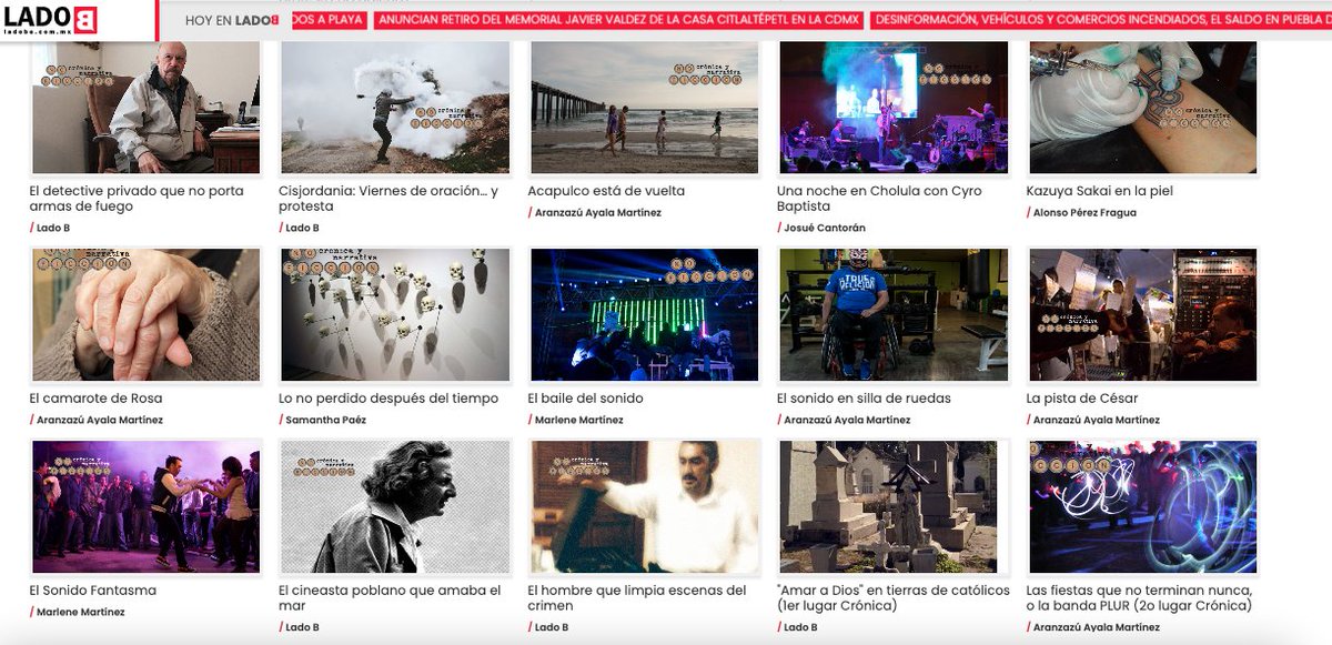 Una prueba de muchos textos que pasaron por ahí intentado con mayor o menor suerte, sacudirse el reporteo de lo urgente y el rosario de dijónimos para escarbar en las historias y traerlas a la pantalla...

<a href="/ladobemx/">LadoB</a> en la segunda década del siglo