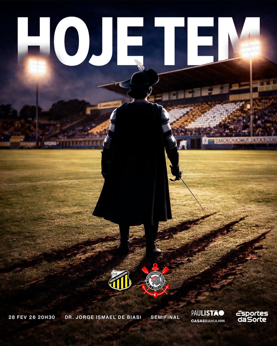 Corinthians's tweet photo. SÁBADO DE SEMIFINAL DO CAMPEONATO PAULISTA PARA O CORINTHIANS! 🏴🏳️

🎶 PORQUE EU SOU MALOQUEIRO... 🎶

⚽ Novorizontino x Corinthians
🏆 Paulistão (semifinal - jogo único)
⏰ 20h30 (horário de Brasília)
🏟 Estádio Doutor Jorge Ismael de Biasi
📺 Record; HBO Max; Cazé TV e TNT
🖥️ Dia de Corinthians (pré-jogo: 19h10 | narração: 20h30)
#EDS
#NOVxSCCP
#VaiCorinthians