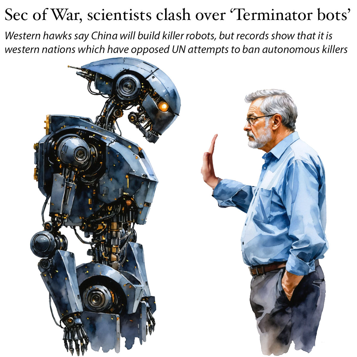 BREAKING NEWS: A BATTLE is running right now between the US Department of War and defenders of top AI firm Anthropic on a terrifying plan to create an army of autonomous killer robots.

Two hours ago, Secretary for War Pete Hegseth issued a statement blasting the company and