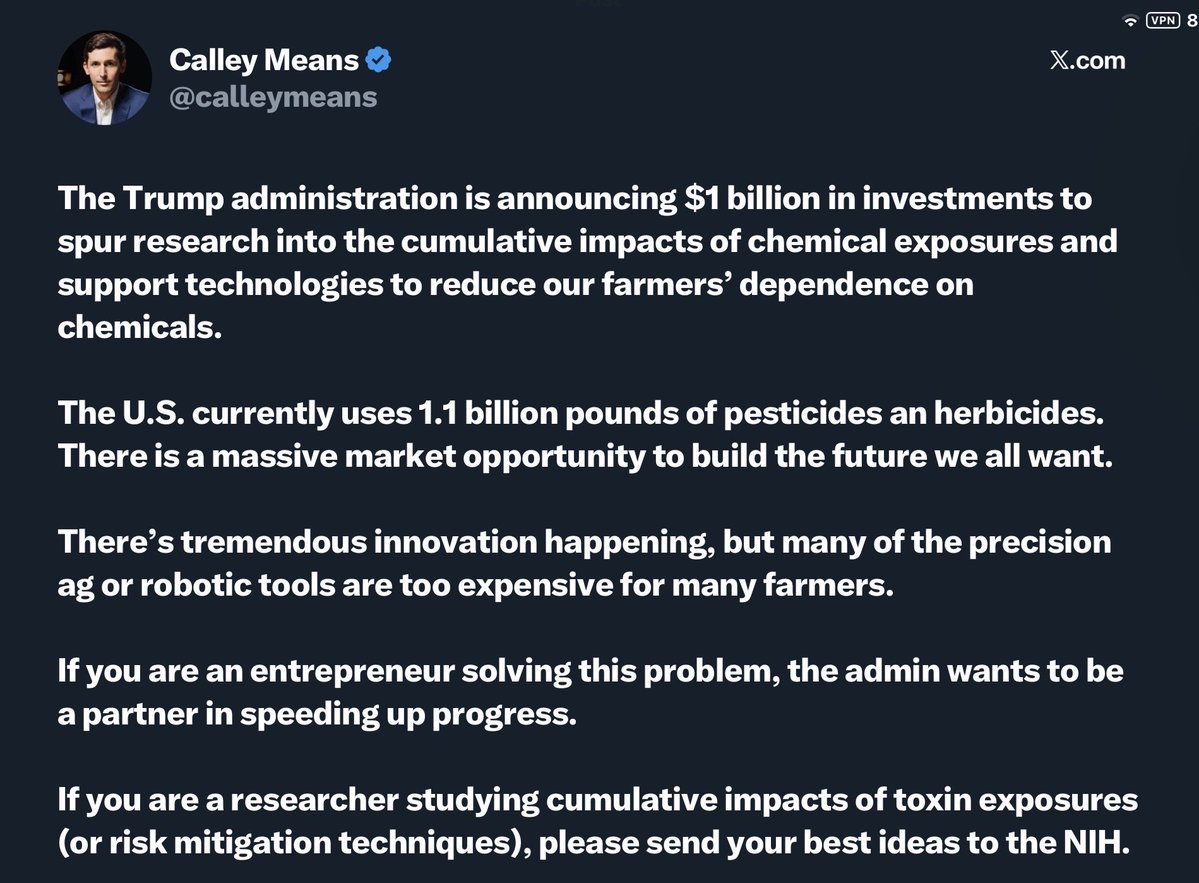 Let’s start a guess as to who gets the 1 billion in investments for research into the “cumulative impacts”  🙄
1= Bayer-Monsanto 
2= Corteva (Dow/DuPont 
3= Syngenta