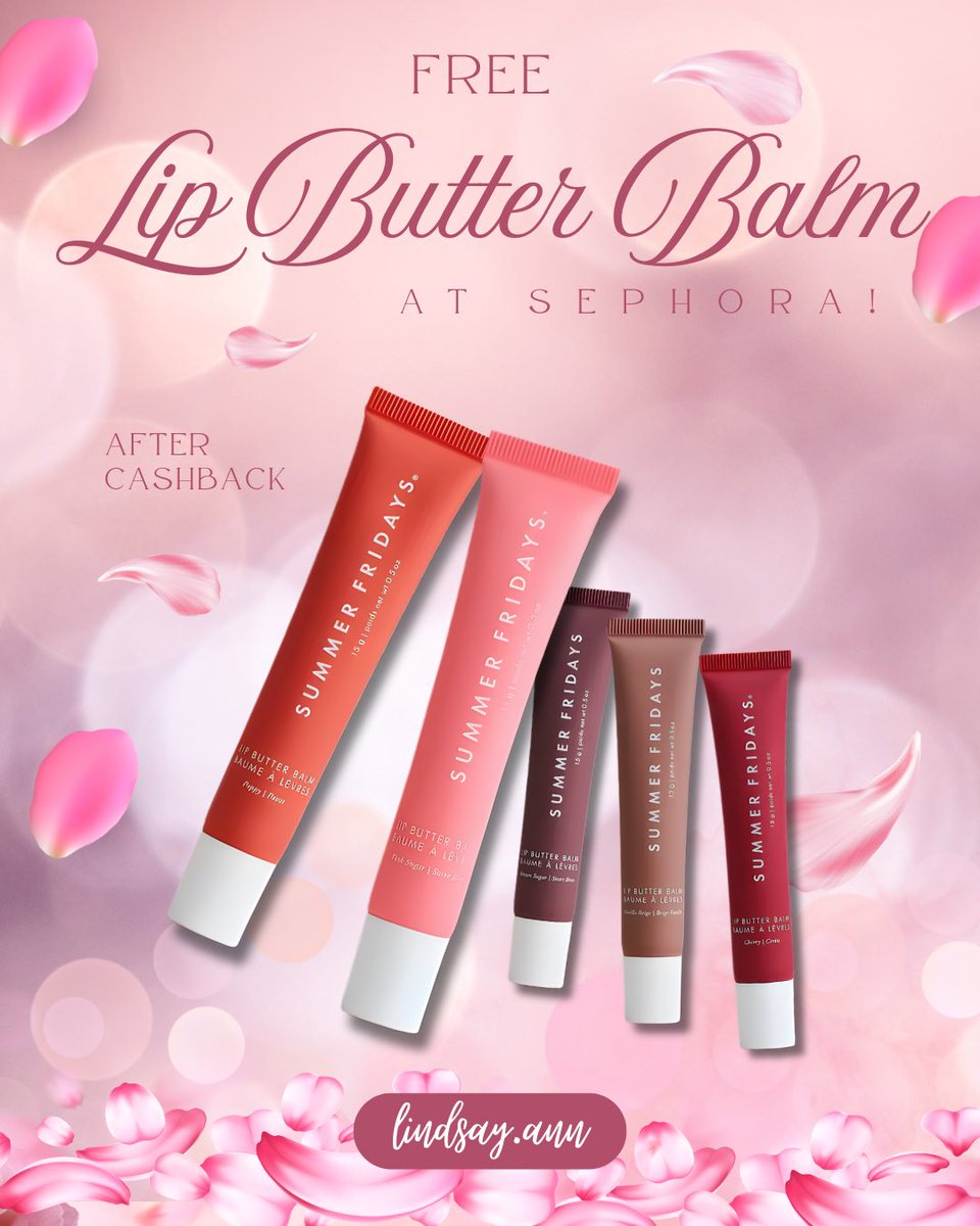 Free Summer Fridays Lip Butter Balm at Sephora after cash back! 💋 
> lindsayann.io/46xvC8j
Must be a new topcashback member to qualify!