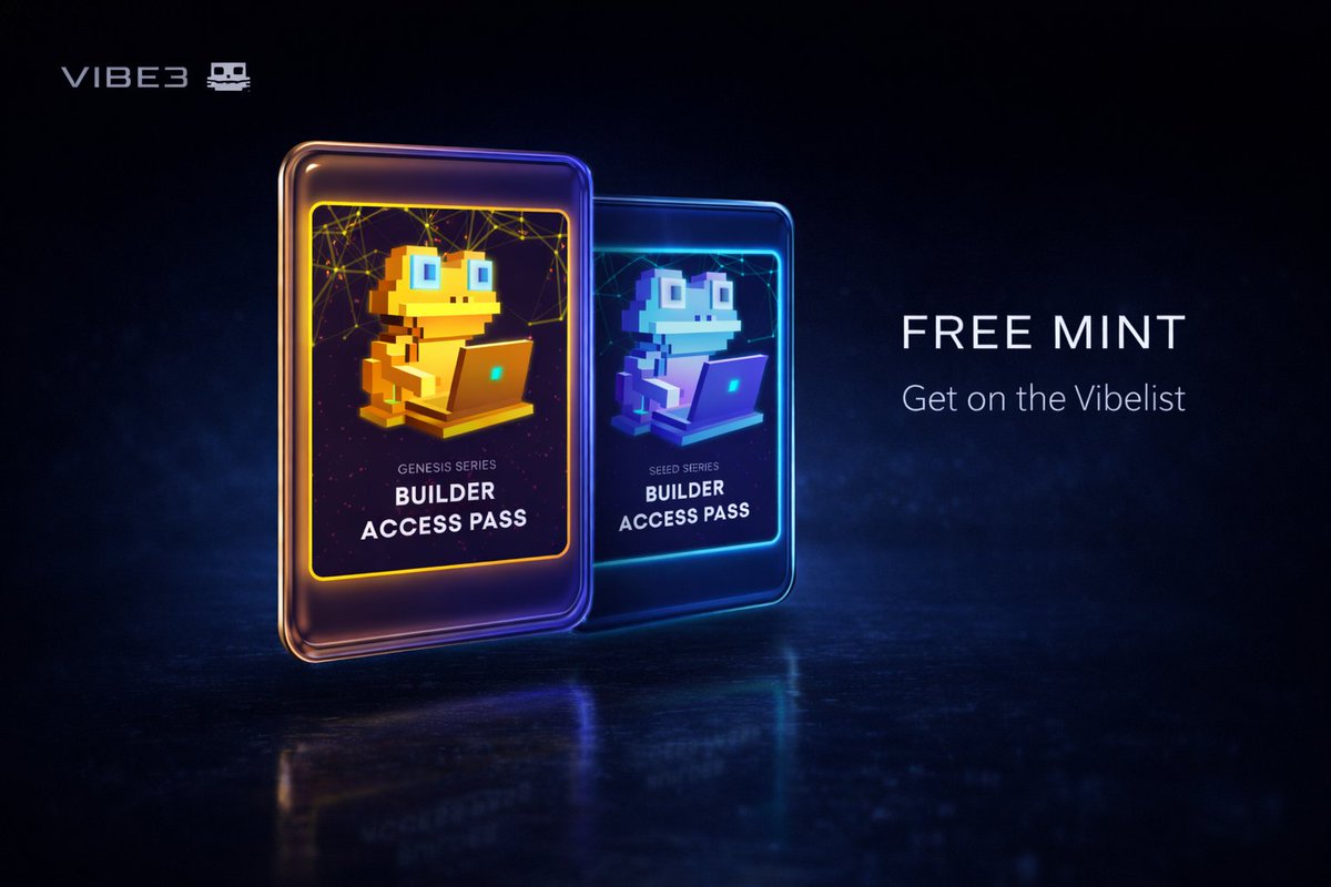 DanielSam3031's tweet image. Free Mint Giveaway 🎟

Vibe3 is dropping 1,000 Builder Access Passes on @base, FREE mint

I’ve secured 10 GTD VibeList spots for early access

1️⃣ Follow @Vibe3_coder @DanielSam3031
2️⃣ Like &amp;amp; RT their pinned post
3️⃣ Drop your EVM address

 24 hrs⏰

#FreeMint #NFTCommunity #NFA